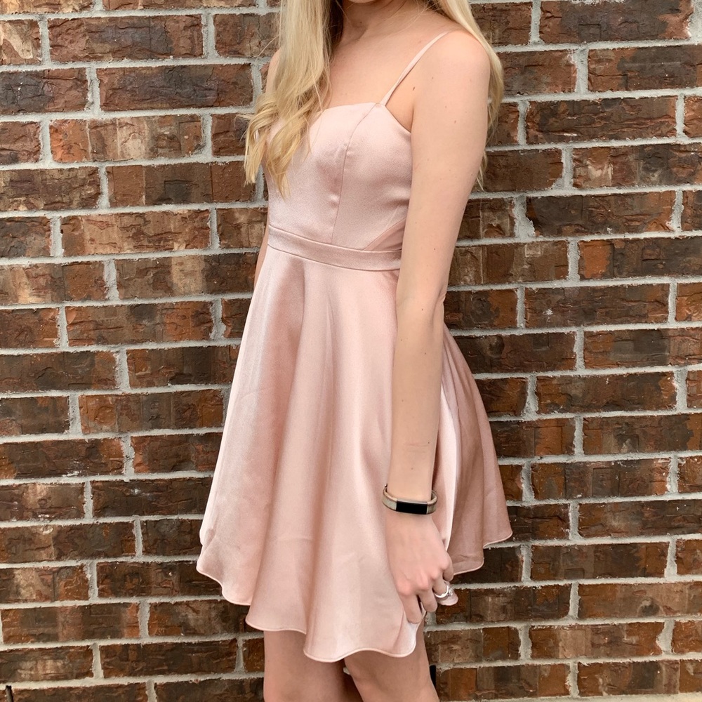 Satin dust pink dress